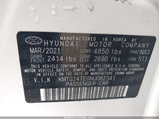 KMTG14TE0NU082341 Genesis G70 3.3t Rwd Launch Edition