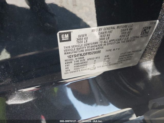 1GYS4TKJ3FR529686 Cadillac Escalade Esv Premium