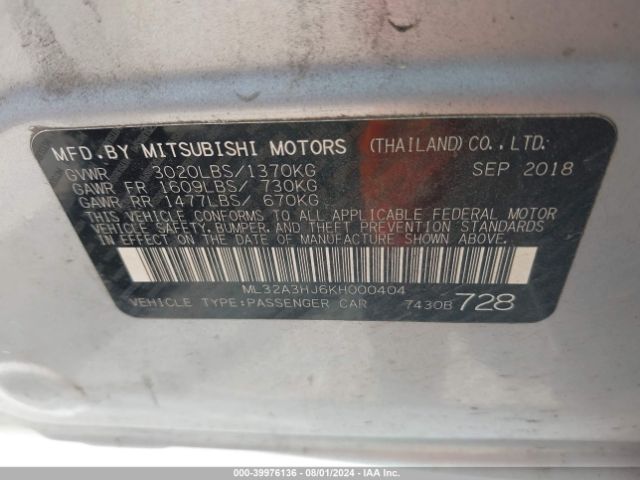 ML32A3HJ6KH000404 Mitsubishi Mirage Rf