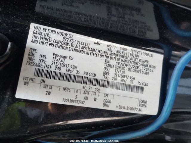 1FADP3J22EL172654 Ford Focus Titanium