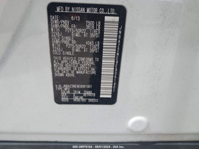 JN8AZ2NE9E9061901 Infiniti QX80