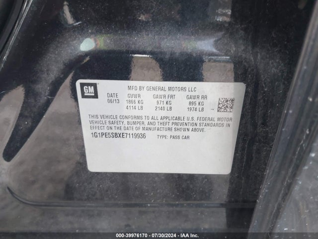 Chevrolet Cruze 2lt Auto 2014 1G1PE5SBXE7119936 Image 9