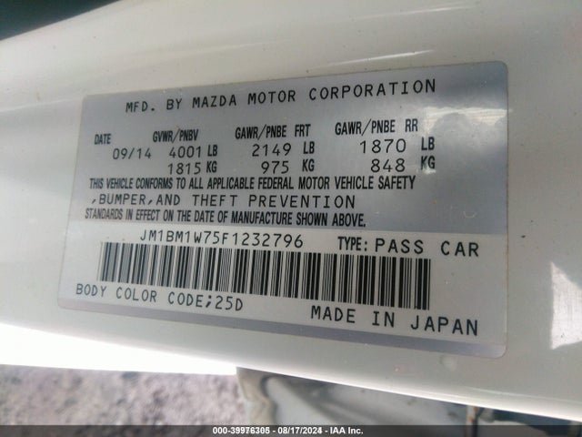 JM1BM1W75F1232796 Mazda pe
