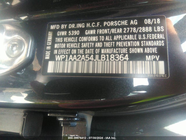 2018 PORSCHE MACAN WP1AA2A54JLB18364 Photo 8