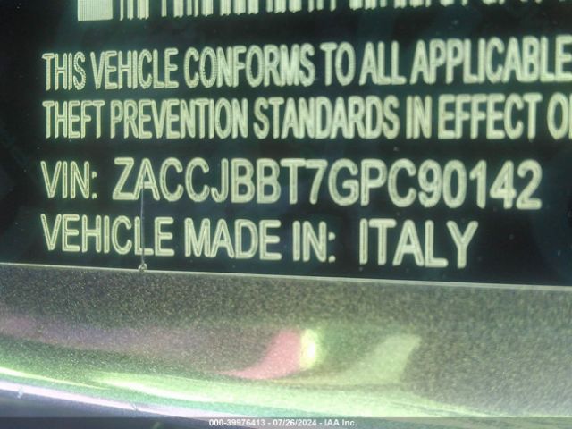 ZACCJBBT7GPC90142 Jeep Renegade Justice
