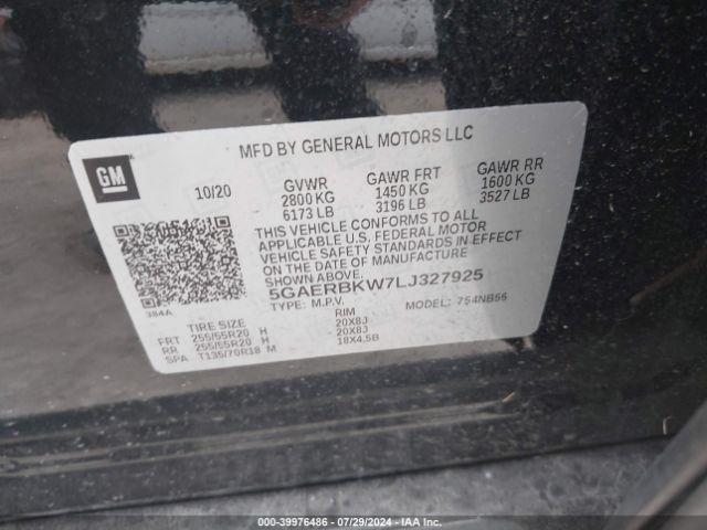 5GAERBKW7LJ327925 Buick Enclave Fwd Essence