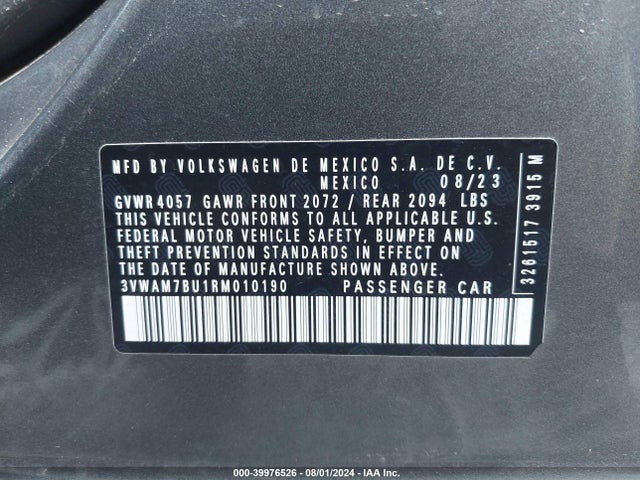 3VWAM7BU1RM010190 Volkswagen Jetta 1.5t Sport