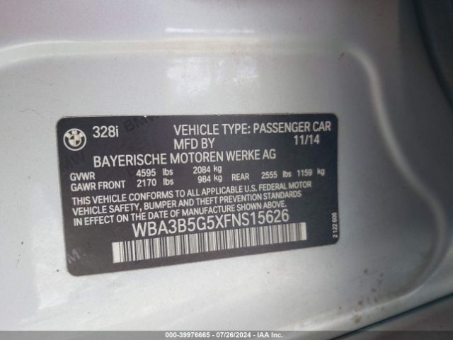 WBA3B5G5XFNS15626 BMW 328i Xdrive