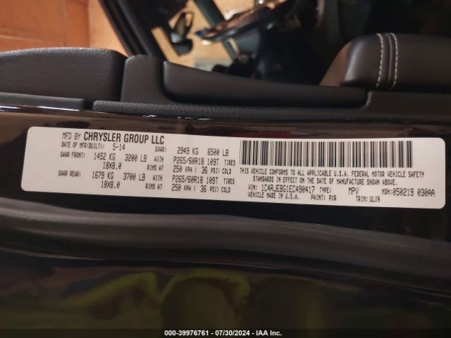 1C4RJEBG1EC490417 Jeep Grand Cherokee Limited