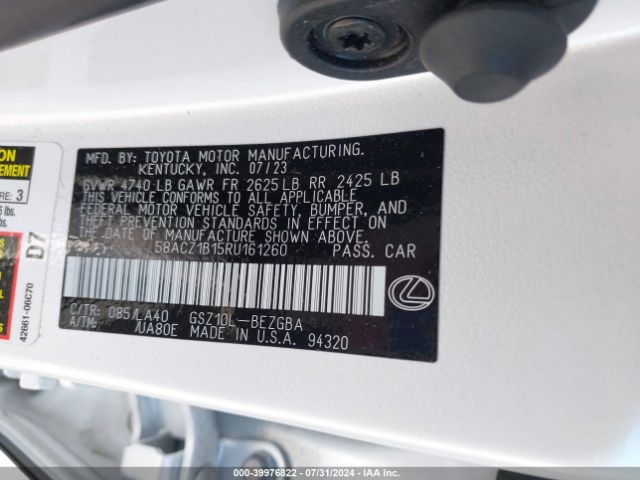58ACZ1B15RU161260 Lexus ES 350