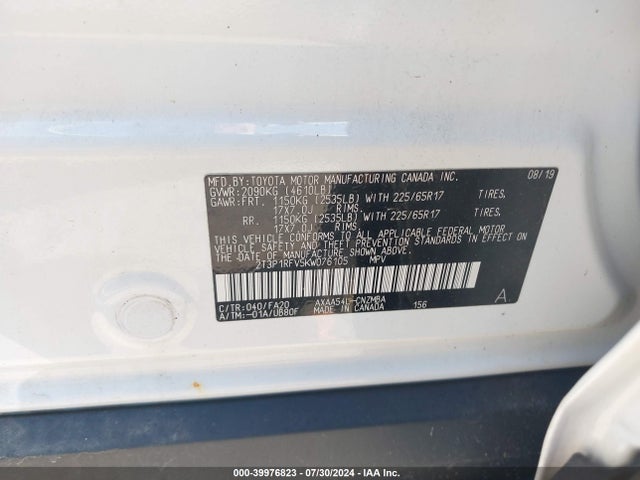 Toyota Rav4 Xle 2019 2T3P1RFV5KW076105 Image 9