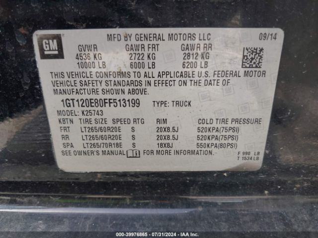 1GT120E80FF513199 GMC Sierra 2500hd Denali