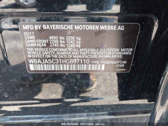 WBAJA5C31HG897110 BMW 530I