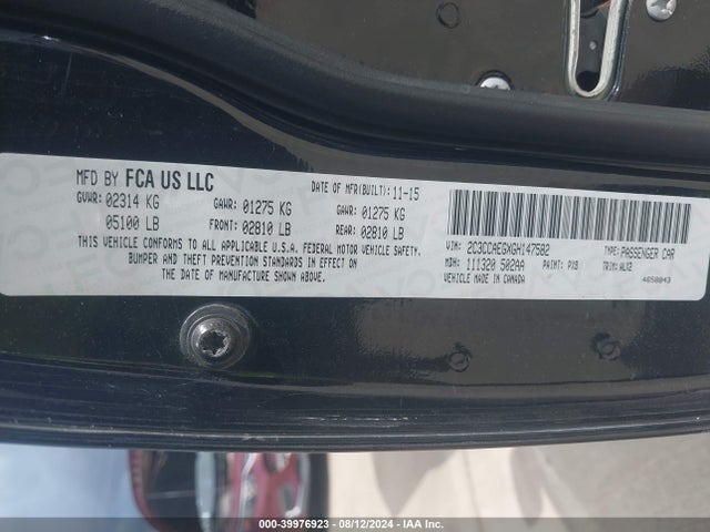 2C3CCAEGXGH147582 Chrysler 300C