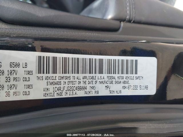 1C4RJFJG2GC498004 Jeep Grand Cherokee Summit