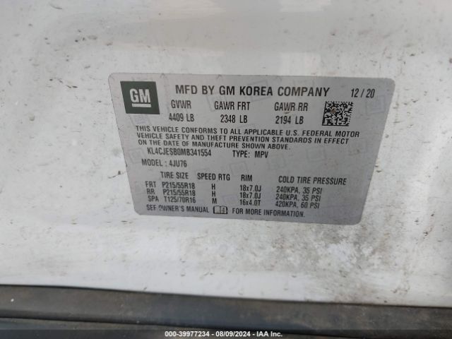 KL4CJESB0MB341554 Buick Encore Awd Preferred