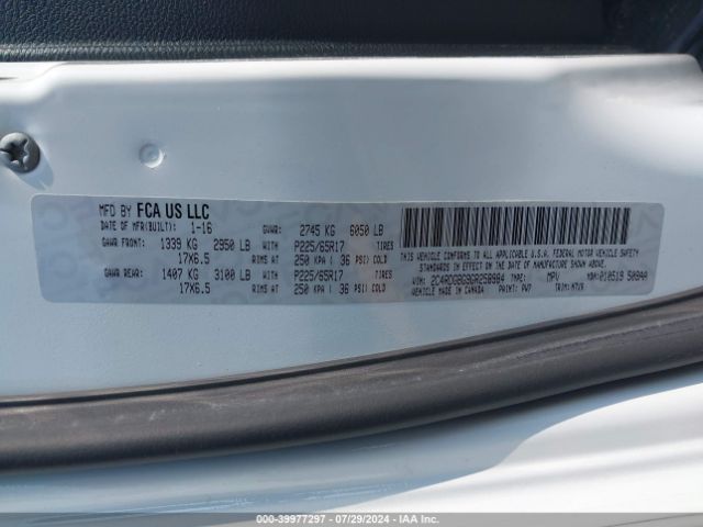 2C4RDGBG9GR258984 Dodge Grand Caravan Se Plus