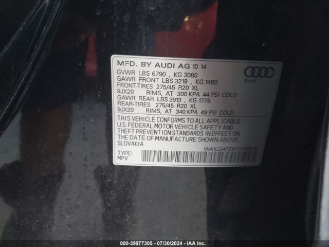 WA1LGAFE6FD010240 Audi Q7 3.0t Premium