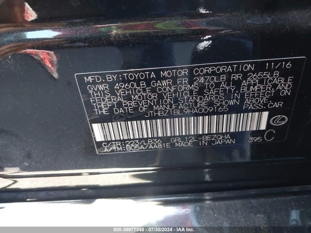 JTHBZ1BL9HA009165 Lexus Gs 350 F Sport