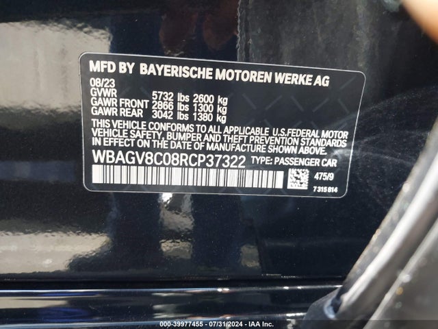 WBAGV8C08RCP37322 BMW M850i Gran Coupe Xdrive