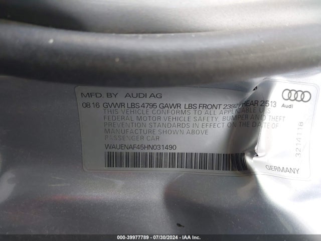 WAUENAF45HN031490 Audi A4 2.0t Premium