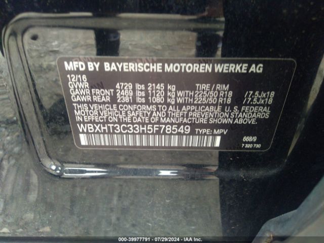 WBXHT3C33H5F78549 BMW X1 Xdrive28i