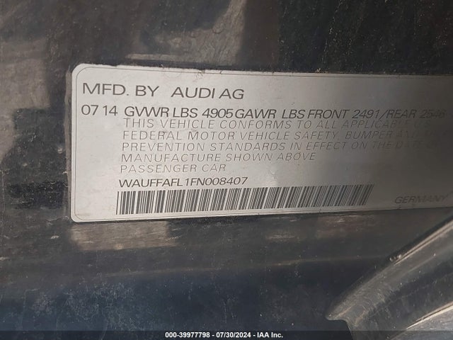 Audi A4 2.0t Premium 2015 WAUFFAFL1FN008407 Image 9
