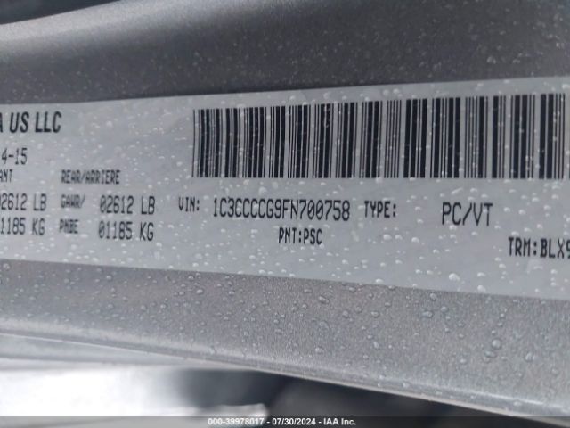1C3CCCCG9FN700758 Chrysler 200 C