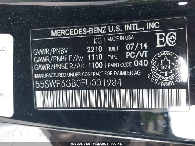 55SWF6GB0FU001984 Mercedes-Benz C 400 4matic