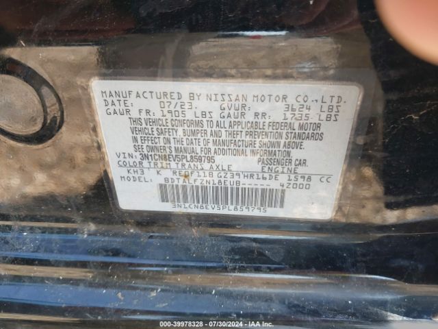 3N1CN8EV5PL859795 Nissan Versa 1.6 Sv Xtronic Cvt