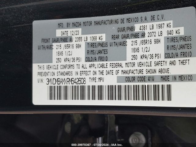 3MVDMBAMXRM642608 Mazda Cx-30 2.5 S
