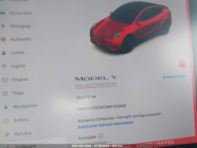 2021 TESLA MODEL Y 5YJYGDEF2MF133949 Photo 6