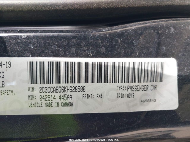 2C3CCABG6KH628586 Chrysler 300 300s