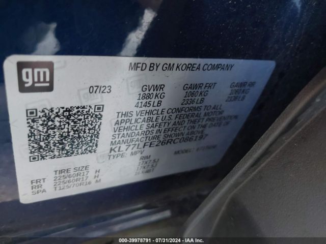 KL77LFE26RC086197 Chevrolet Trax Fwd Sp