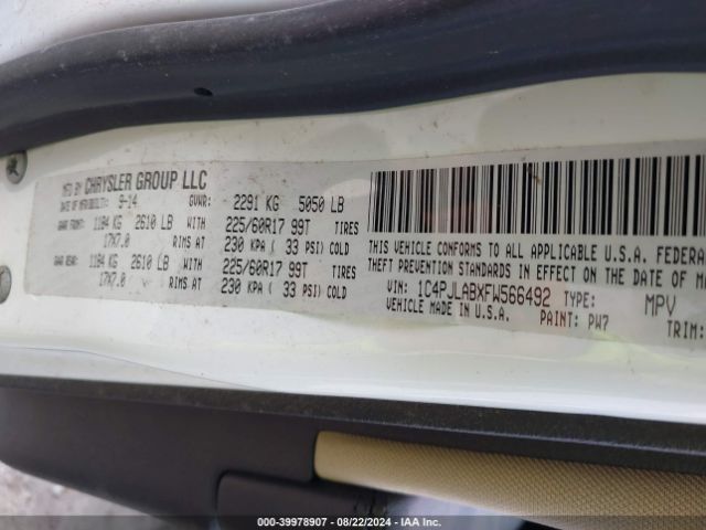 1C4PJLABXFW566492 Jeep Cherokee Sport