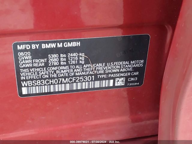 WBS83CH07MCF25301 BMW M5