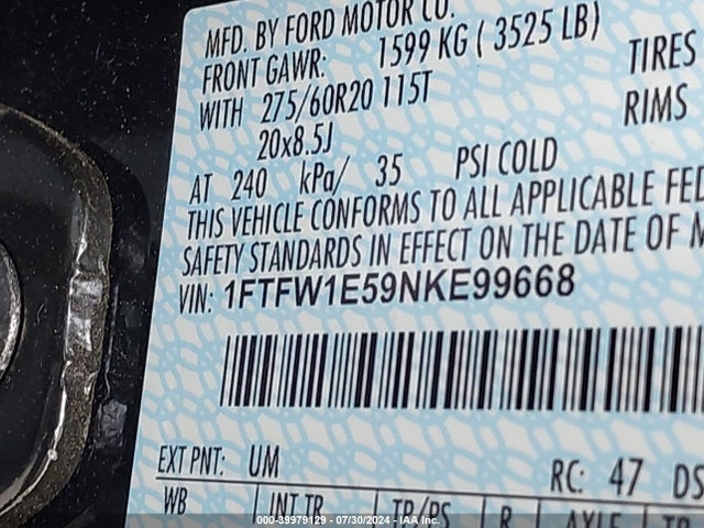 Ford F-150 Xlt 2022 1FTFW1E59NKE99668 Image 9