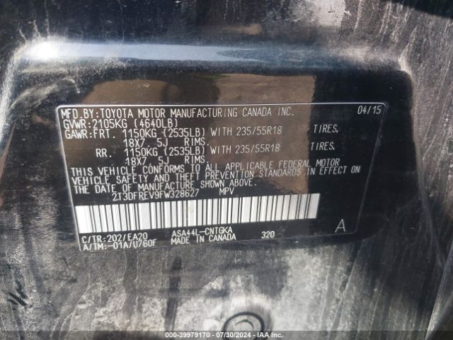 2T3DFREV9FW328627 Toyota Rav4 Limited