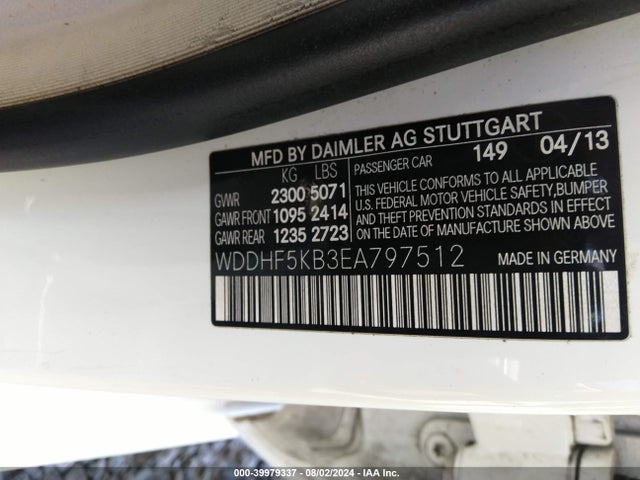 WDDHF5KB3EA797512 Mercedes-Benz E 350