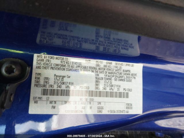 1FADP3N28FL300178 Ford Focus Titanium