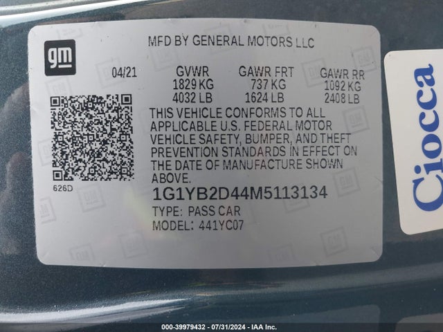 Chevrolet Corvette Stingray Rwd  2lt 2021 1G1YB2D44M5113134 Image 9