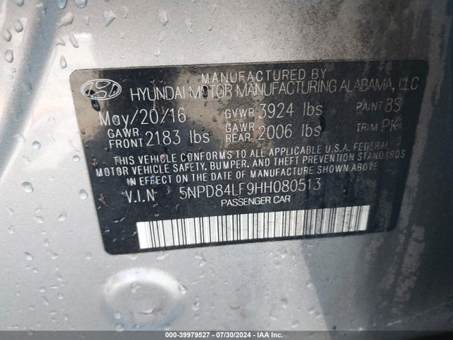 Hyundai ELANTRA SE 2017 5NPD84LF9HH080513 Image 9