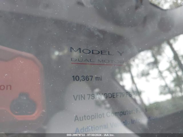 7SAYGDEF7PF827169 Tesla Model Y Awd/performance Dual Motor All-wheel Drive