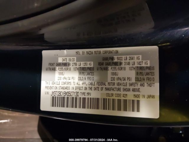JM3TCBCY6M0507130 Mazda Cx-9 Touring