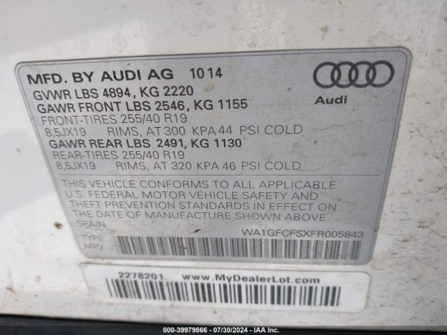 WA1GFCFSXFR005843 Audi Q3 2.0t Premium Plus