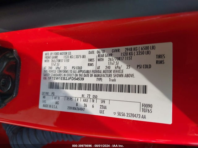 Ford F-150 Xlt 2018 1FTEW1EB2JFD54539 Image 9