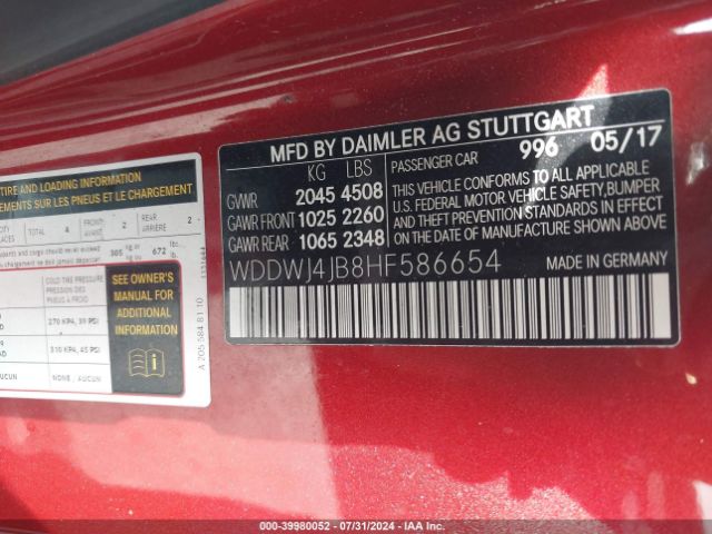 WDDWJ4JB8HF586654 Mercedes-Benz C 300