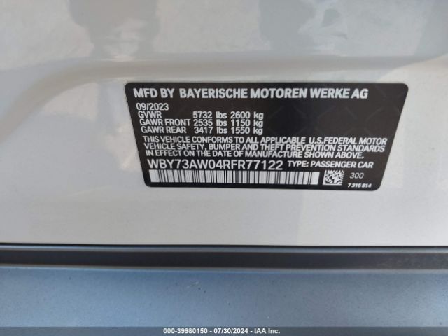 WBY73AW04RFR77122 BMW I4 Edrive40