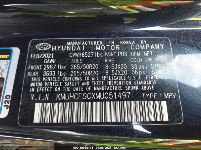 KMUHCESCXMU051497 Genesis Gv80 3.5t Awd Advanced