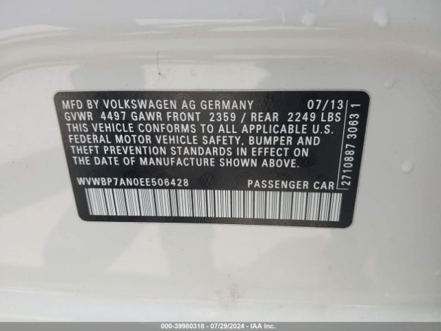 WVWBP7AN0EE506428 Volkswagen Cc 2.0t Sport